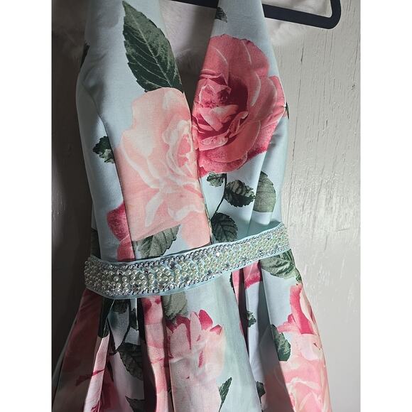 Formal Maxi Gown Prom Halter Dress Wedding Womens 9 / 10 Festive Party Chic - Picture 10 of 11